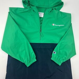 Champion Men’s Emerald Green/Navy Colorblock Packable Jacket Sz XL
